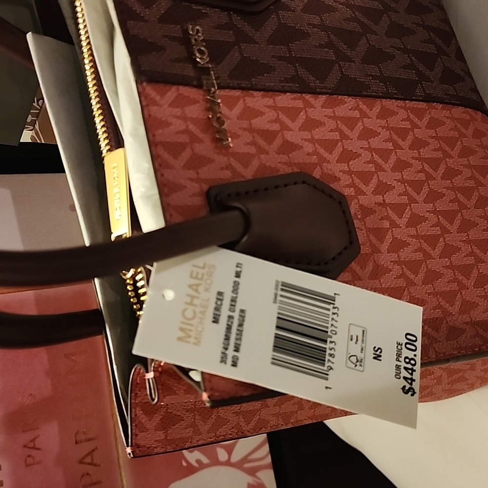 Michael Kors Two-Tone Dark Burgundy and Mauve mini crossbody satchel.  NWT - Picture 8 of 8